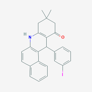 molecular formula C25H22INO B405222 12-(3-iodophenyl)-9,9-dimethyl-8,9,10,12-tetrahydrobenzo[a]acridin-11(7H)-one 