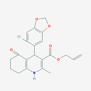 Allyl 4-(6-chloro-1,3-benzodioxol-5-yl)-2-methyl-5-oxo-1,4,5,6,7,8-hexahydro-3-quinolinecarboxylate
