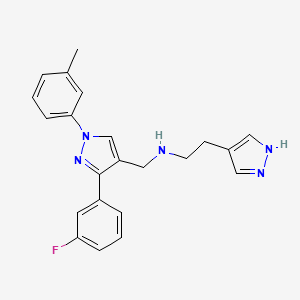 N-[[3-(3-fluorophenyl)-1-(3-methylphenyl)pyrazol-4-yl]methyl]-2-(1H-pyrazol-4-yl)ethanamine