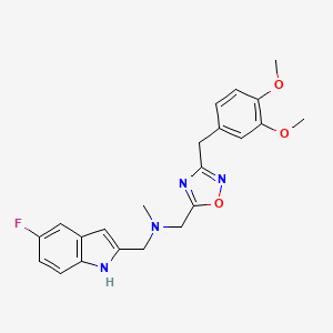 1-[3-(3,4-dimethoxybenzyl)-1,2,4-oxadiazol-5-yl]-N-[(5-fluoro-1H-indol-2-yl)methyl]-N-methylmethanamine