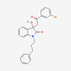 3-[2-(3-bromophenyl)-2-oxoethyl]-3-hydroxy-1-(3-phenylpropyl)-1,3-dihydro-2H-indol-2-one