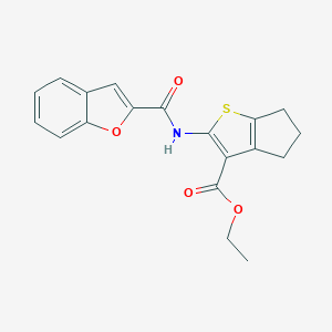 molecular formula C19H17NO4S B405226 ethyl 2-[(1-benzofuran-2-ylcarbonyl)amino]-5,6-dihydro-4H-cyclopenta[b]thiophene-3-carboxylate CAS No. 301304-90-5