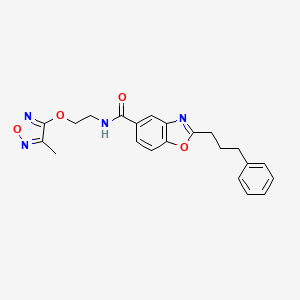 N-[2-[(4-methyl-1,2,5-oxadiazol-3-yl)oxy]ethyl]-2-(3-phenylpropyl)-1,3-benzoxazole-5-carboxamide