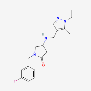 4-{[(1-ethyl-5-methyl-1H-pyrazol-4-yl)methyl]amino}-1-(3-fluorobenzyl)-2-pyrrolidinone