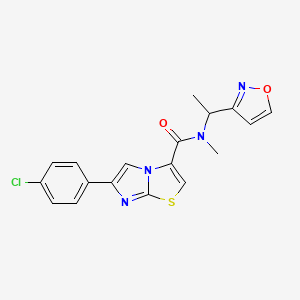 6-(4-chlorophenyl)-N-[1-(3-isoxazolyl)ethyl]-N-methylimidazo[2,1-b][1,3]thiazole-3-carboxamide