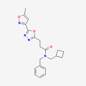 N-benzyl-N-(cyclobutylmethyl)-3-[5-(5-methyl-1,2-oxazol-3-yl)-1,3,4-oxadiazol-2-yl]propanamide