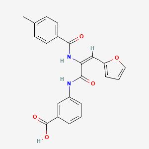 molecular formula C22H18N2O5 B4052320 3-({3-(2-furyl)-2-[(4-methylbenzoyl)amino]acryloyl}amino)benzoic acid 