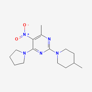 4-Methyl-2-(4-methylpiperidin-1-yl)-5-nitro-6-pyrrolidin-1-ylpyrimidine