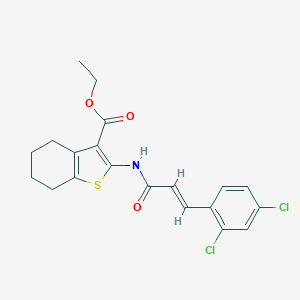 molecular formula C20H19Cl2NO3S B405233 Ethyl2-{[3-(2,4-dichlorophenyl)acryloyl]amino}-4,5,6,7-tetrahydro-1-benzothiophene-3-carboxylate CAS No. 312936-66-6