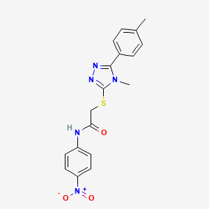 molecular formula C18H17N5O3S B4052334 2-{[4-甲基-5-(4-甲基苯基)-4H-1,2,4-三唑-3-基]硫代}-N-(4-硝基苯基)乙酰胺 