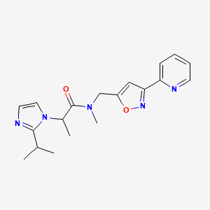 molecular formula C19H23N5O2 B4052342 2-(2-isopropyl-1H-imidazol-1-yl)-N-methyl-N-[(3-pyridin-2-ylisoxazol-5-yl)methyl]propanamide 