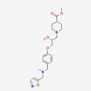 molecular formula C22H31N3O5 B4052350 Methyl 1-[2-hydroxy-3-[4-[[methyl(1,2-oxazol-5-ylmethyl)amino]methyl]phenoxy]propyl]piperidine-4-carboxylate 