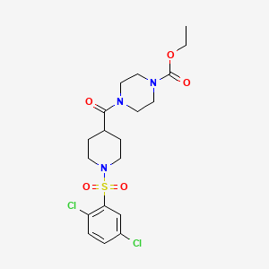 molecular formula C19H25Cl2N3O5S B4052361 4-({1-[(2,5-二氯苯基)磺酰基]-4-哌啶基}羰基)-1-哌嗪羧酸乙酯 