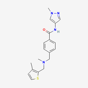 molecular formula C19H22N4OS B4052365 4-({甲基[(3-甲基-2-噻吩基)甲基]氨基}甲基)-N-(1-甲基-1H-吡唑-4-基)苯甲酰胺 