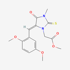 molecular formula C16H18N2O5S B4052381 methyl 2-[(5Z)-5-[(2,5-dimethoxyphenyl)methylidene]-3-methyl-4-oxo-2-sulfanylideneimidazolidin-1-yl]acetate 