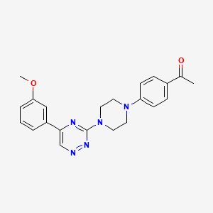 molecular formula C22H23N5O2 B4052385 1-(4-{4-[5-(3-methoxyphenyl)-1,2,4-triazin-3-yl]-1-piperazinyl}phenyl)ethanone 