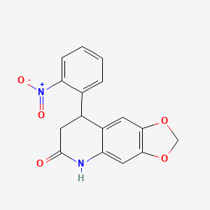 molecular formula C16H12N2O5 B4052391 8-(2-nitrophenyl)-7,8-dihydro[1,3]dioxolo[4,5-g]quinolin-6(5H)-one 