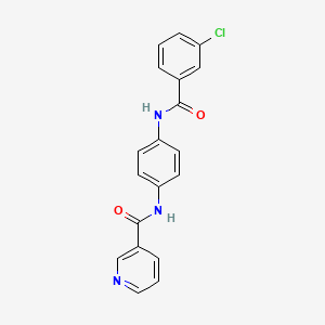 molecular formula C19H14ClN3O2 B4052406 N-[4-(3-CHLOROBENZAMIDO)PHENYL]PYRIDINE-3-CARBOXAMIDE 