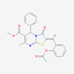 molecular formula C24H20N2O5S B405242 methyl 2-[2-(acetyloxy)benzylidene]-7-methyl-3-oxo-5-phenyl-2,3-dihydro-5H-[1,3]thiazolo[3,2-a]pyrimidine-6-carboxylate 