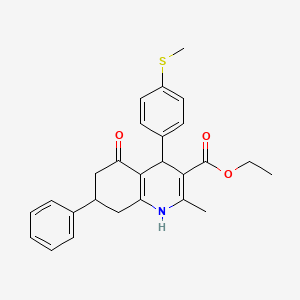 molecular formula C26H27NO3S B4052422 ethyl 2-methyl-4-(4-methylsulfanylphenyl)-5-oxo-7-phenyl-4,6,7,8-tetrahydro-1H-quinoline-3-carboxylate 