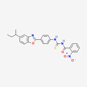 molecular formula C25H22N4O4S B4052446 N-({[4-(5-叔丁基-1,3-苯并恶唑-2-基)苯基]氨基}碳硫酰)-2-硝基苯甲酰胺 