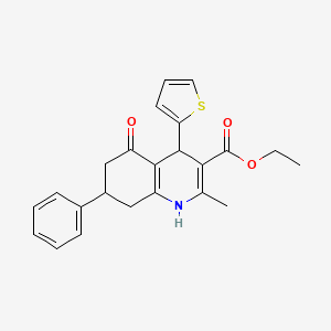 molecular formula C23H23NO3S B4052458 ethyl 2-methyl-5-oxo-7-phenyl-4-(2-thienyl)-1,4,5,6,7,8-hexahydro-3-quinolinecarboxylate 