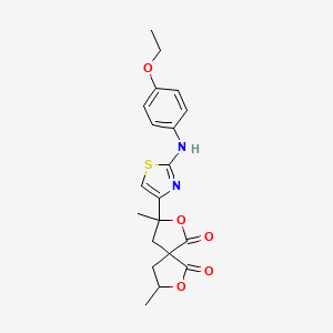 molecular formula C20H22N2O5S B4052474 3-{2-[(4-乙氧基苯基)氨基]-1,3-噻唑-4-基}-3,8-二甲基-2,7-二氧杂螺[4.4]壬烷-1,6-二酮 