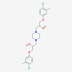 molecular formula C24H32Cl2N2O4 B4052502 1-(4-Chloro-3-methylphenoxy)-3-[4-[3-(4-chloro-3-methylphenoxy)-2-hydroxypropyl]piperazin-1-yl]propan-2-ol 