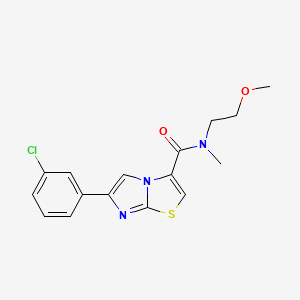 molecular formula C16H16ClN3O2S B4052508 6-(3-氯苯基)-N-(2-甲氧基乙基)-N-甲基咪唑并[2,1-b][1,3]噻唑-3-甲酰胺 