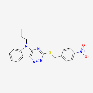 molecular formula C19H15N5O2S B4052516 5-ALLYL-3-[(4-NITROBENZYL)SULFANYL]-5H-[1,2,4]TRIAZINO[5,6-B]INDOLE 