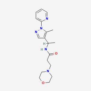 N-[1-(5-methyl-1-pyridin-2-ylpyrazol-4-yl)ethyl]-3-morpholin-4-ylpropanamide