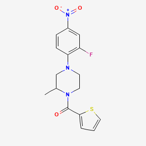 molecular formula C16H16FN3O3S B4052590 [4-(2-Fluoro-4-nitrophenyl)-2-methylpiperazin-1-yl]-thiophen-2-ylmethanone 