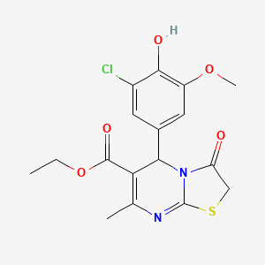 molecular formula C17H17ClN2O5S B4052598 5-(3-氯-4-羟基-5-甲氧基苯基)-7-甲基-3-氧代-2,3-二氢-5H-[1,3]噻唑并[3,2-a]嘧啶-6-甲酸乙酯 