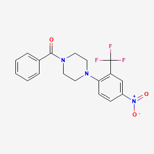 {4-[4-Nitro-2-(trifluoromethyl)phenyl]piperazin-1-yl}(phenyl)methanone