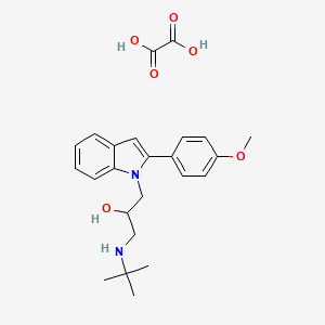 molecular formula C24H30N2O6 B4052659 1-(叔丁基氨基)-3-[2-(4-甲氧基苯基)-1H-吲哚-1-基]-2-丙醇乙二酸酯（盐） 