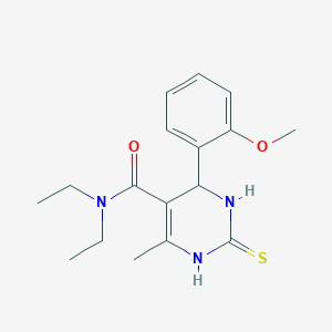 N,N-DIETHYL-4-(2-METHOXYPHENYL)-6-METHYL-2-SULFANYLIDENE-1,2,3,4-TETRAHYDROPYRIMIDINE-5-CARBOXAMIDE