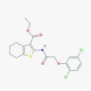 molecular formula C19H19Cl2NO4S B405271 Ethyl 2-{[(2,5-dichlorophenoxy)acetyl]amino}-4,5,6,7-tetrahydro-1-benzothiophene-3-carboxylate CAS No. 301305-00-0