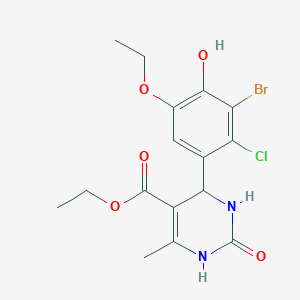 ethyl 4-(3-bromo-2-chloro-5-ethoxy-4-hydroxyphenyl)-6-methyl-2-oxo-1,2,3,4-tetrahydro-5-pyrimidinecarboxylate