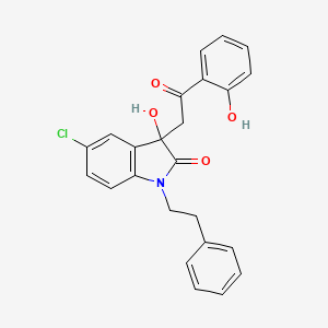 molecular formula C24H20ClNO4 B4052716 5-chloro-3-hydroxy-3-[2-(2-hydroxyphenyl)-2-oxoethyl]-1-(2-phenylethyl)-1,3-dihydro-2H-indol-2-one 