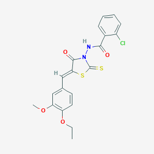 2-chloro-N-[5-(4-ethoxy-3-methoxybenzylidene)-4-oxo-2-thioxo-1,3-thiazolidin-3-yl]benzamide