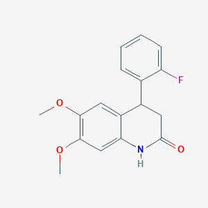 4-(2-FLUOROPHENYL)-6,7-DIMETHOXY-1,2,3,4-TETRAHYDROQUINOLIN-2-ONE