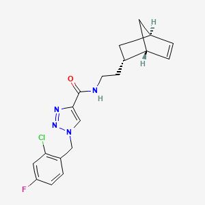 molecular formula C19H20ClFN4O B4052751 N-{2-[(1S*,2S*,4S*)-双环[2.2.1]庚-5-烯-2-基]乙基}-1-(2-氯-4-氟苄基)-1H-1,2,3-三唑-4-甲酰胺 