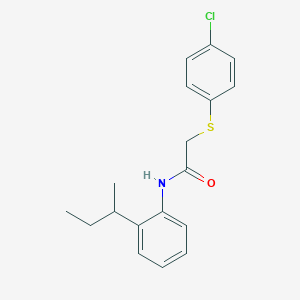 molecular formula C18H20ClNOS B4052767 N-[2-(butan-2-yl)phenyl]-2-[(4-chlorophenyl)sulfanyl]acetamide 