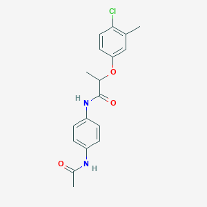 molecular formula C18H19ClN2O3 B4052786 N-[4-(acetylamino)phenyl]-2-(4-chloro-3-methylphenoxy)propanamide 