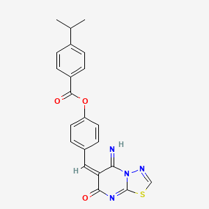 4-[(5-imino-7-oxo-5H-[1,3,4]thiadiazolo[3,2-a]pyrimidin-6(7H)-ylidene)methyl]phenyl 4-isopropylbenzoate