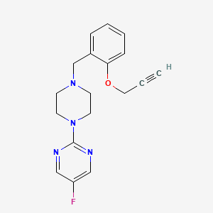 molecular formula C18H19FN4O B4052790 5-氟-2-{4-[2-(炔丙氧基)苄基]哌嗪-1-基}嘧啶 