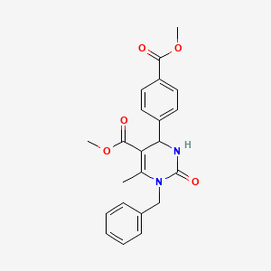 molecular formula C22H22N2O5 B4052821 1-苄基-4-[4-(甲氧羰基)苯基]-6-甲基-2-氧代-1,2,3,4-四氢-5-嘧啶甲酸甲酯 