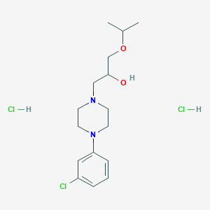 molecular formula C16H27Cl3N2O2 B4052827 1-[4-(3-Chlorophenyl)piperazin-1-yl]-3-propan-2-yloxypropan-2-ol;dihydrochloride 