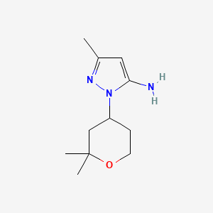 molecular formula C11H19N3O B4052853 1-(2,2-dimethyltetrahydro-2H-pyran-4-yl)-3-methyl-1H-pyrazol-5-amine 