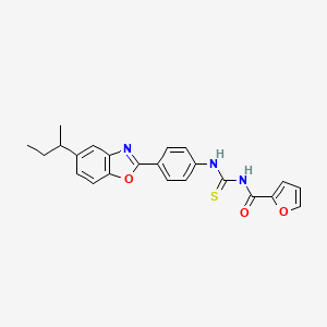 molecular formula C23H21N3O3S B4052854 N-({4-[5-(butan-2-yl)-1,3-benzoxazol-2-yl]phenyl}carbamothioyl)furan-2-carboxamide 